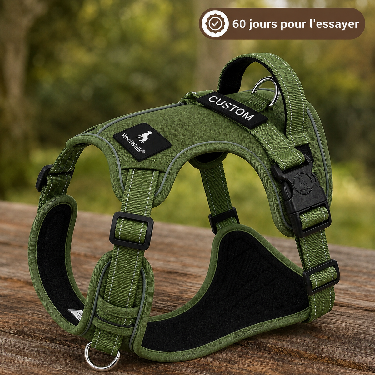 Harnais anti-traction WoofWalk Vert