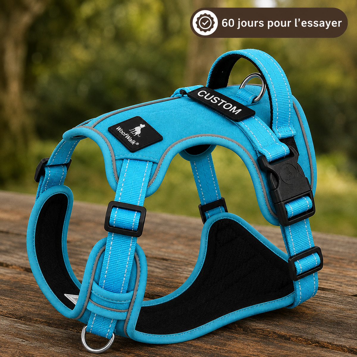 Harnais anti-traction WoofWalk Bleu