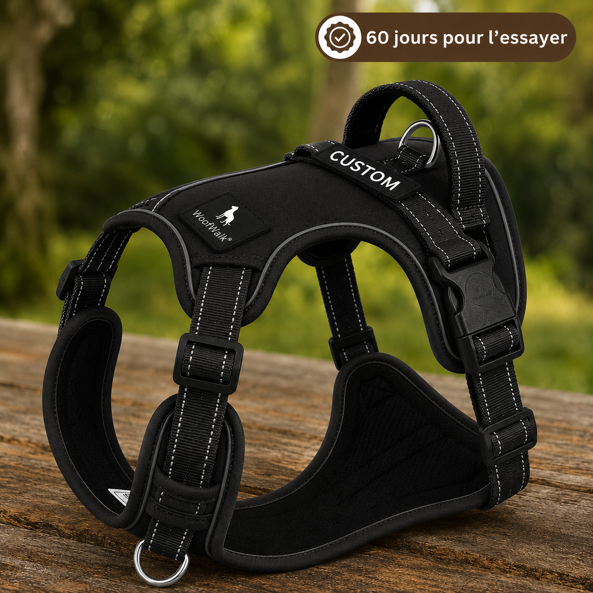 Harnais anti-traction WoofWalk Noir