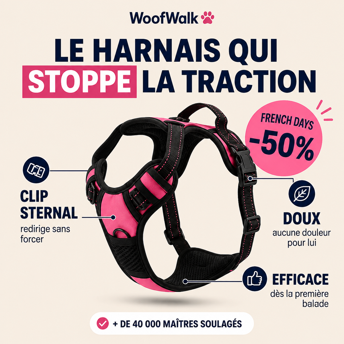 WoofWalk - harnais anti-traction