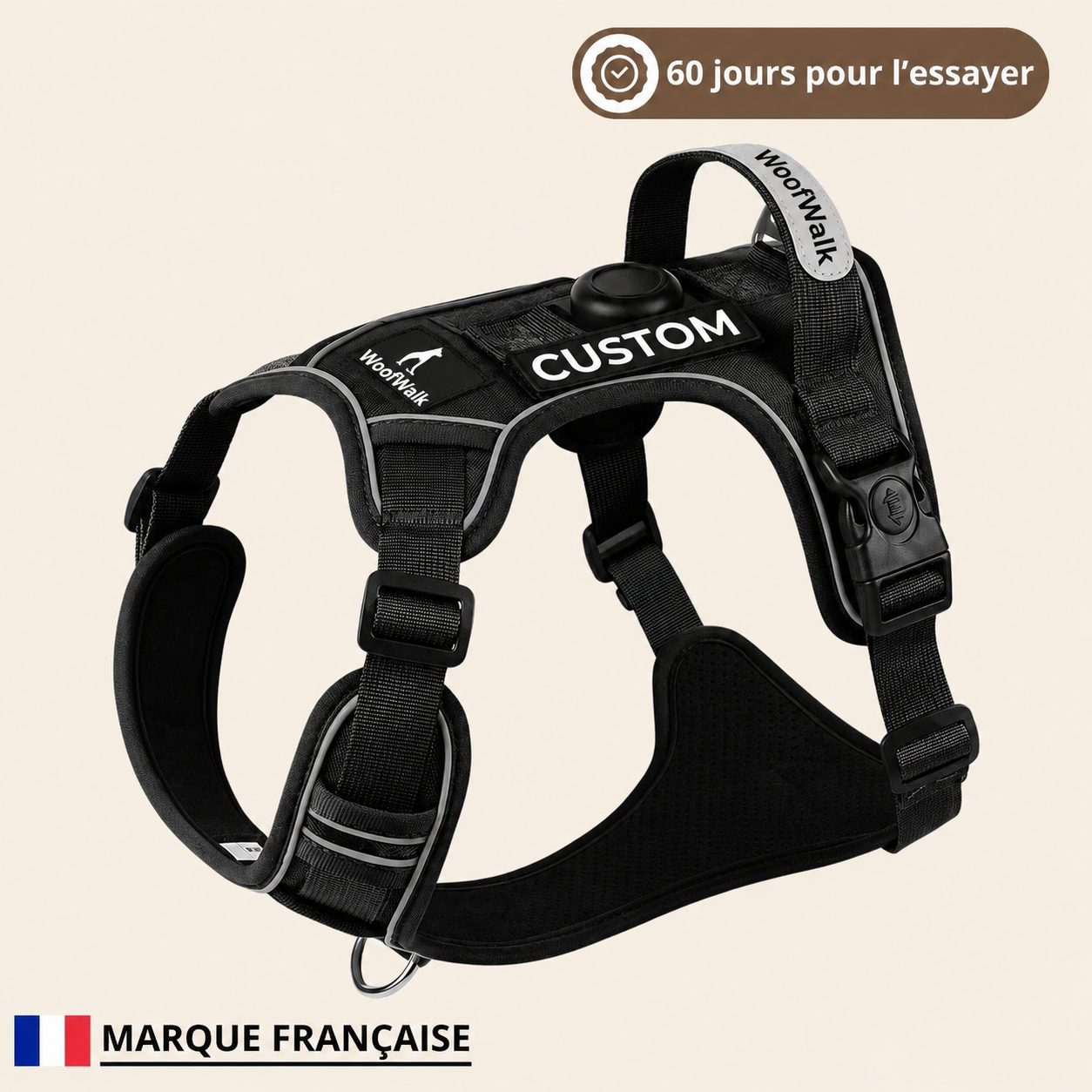 Harnais anti-traction WoofWalk Noir